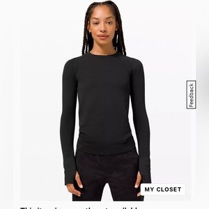 Lululemon Rest Less Pullover Long Sleeve Seamless bubble dot black 8 like new